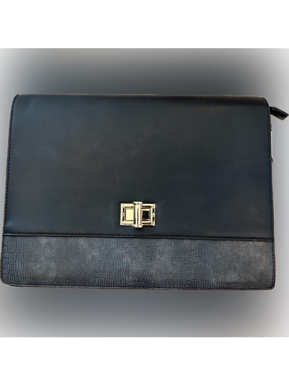 Sole Society Black Envelope Purse with Gold Clasp - Picture 1 of 5